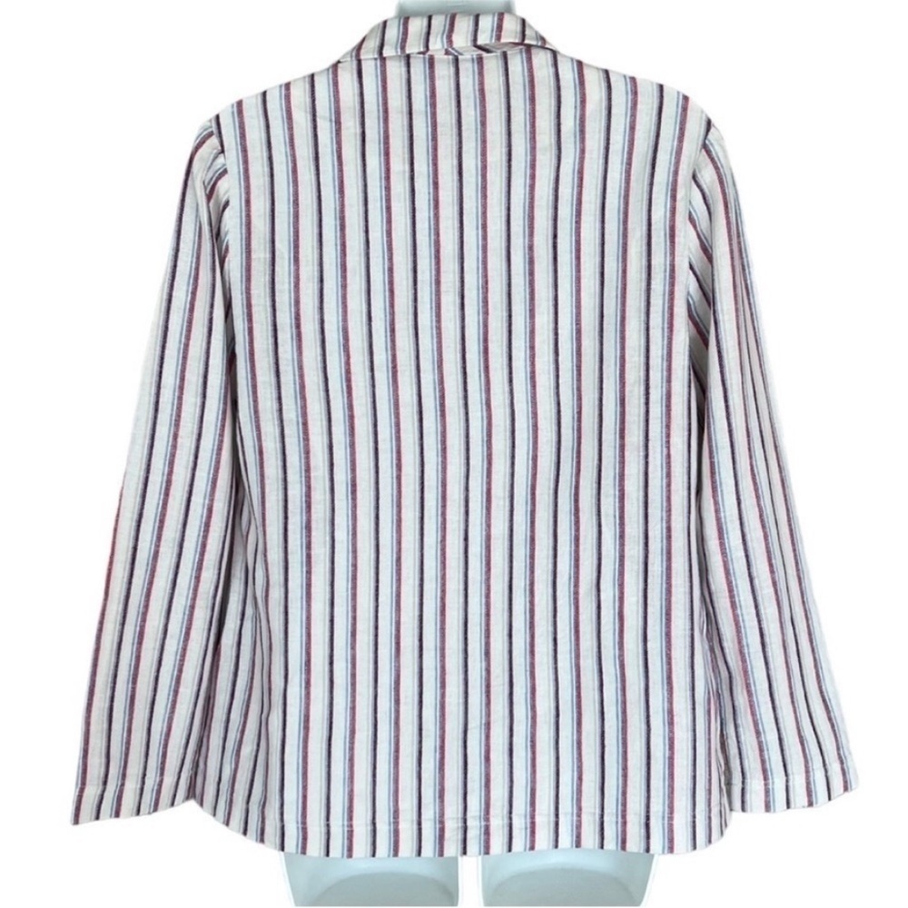 Anthropologie Dolan Linen Blend Striped Double Breasted Anna Blazer - Picture 6 of 14